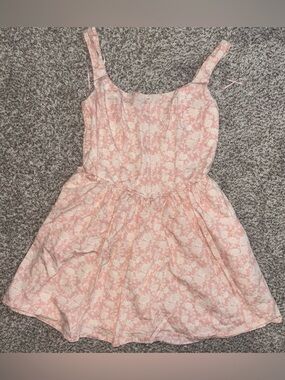 Audrey Parks Francesca’s Pink & White Floral Corset Mini Dress